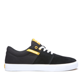 Tenis Bajos Supra STACKS II VULC Mujer Negras/Doradas/Blancas (MX-77548)